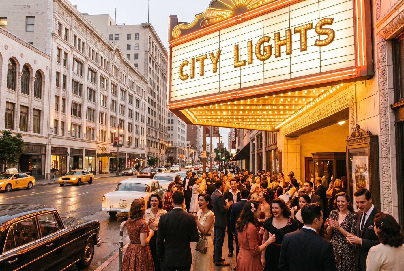 AI-generated editorial view inspired by Los Angeles Theatre in Historic Core, Downtown Los Angeles.