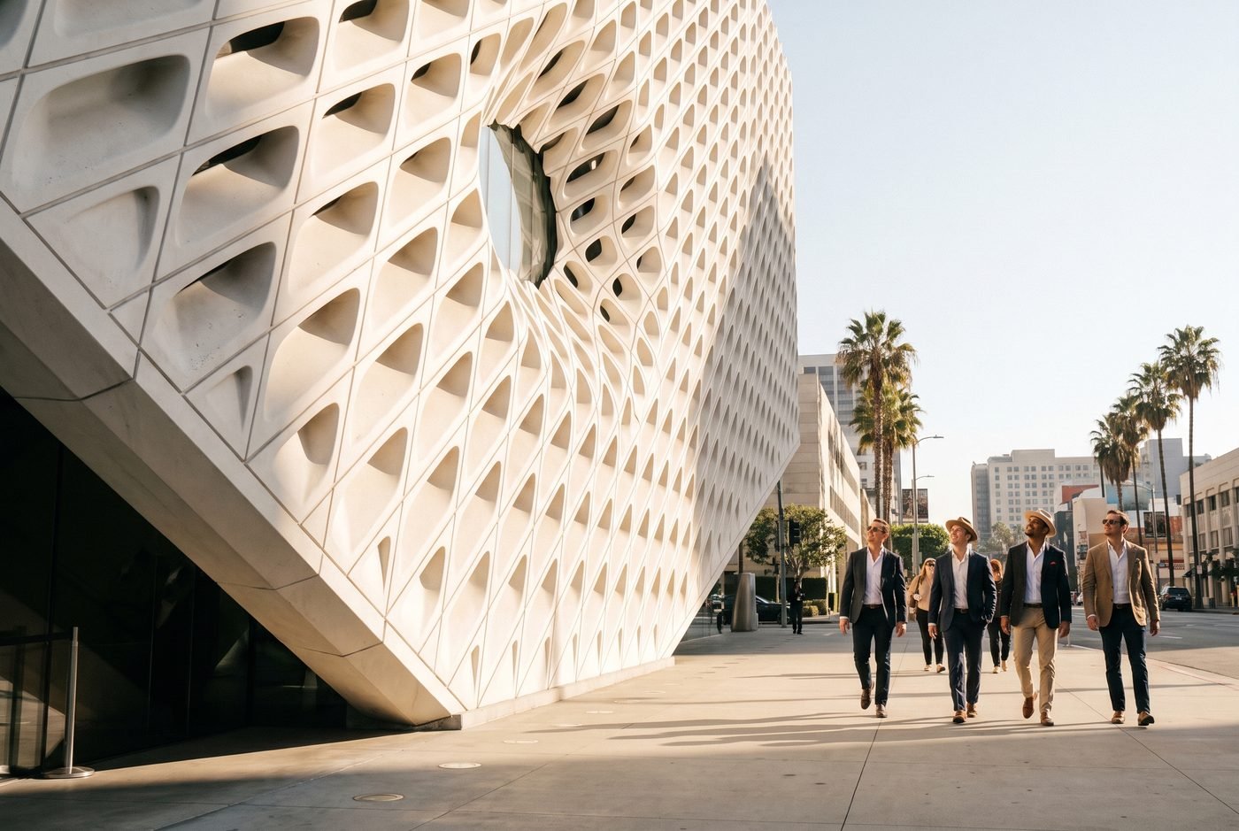 AI-generated editorial view inspired by The Broad in Bunker Hill, Downtown Los Angeles.