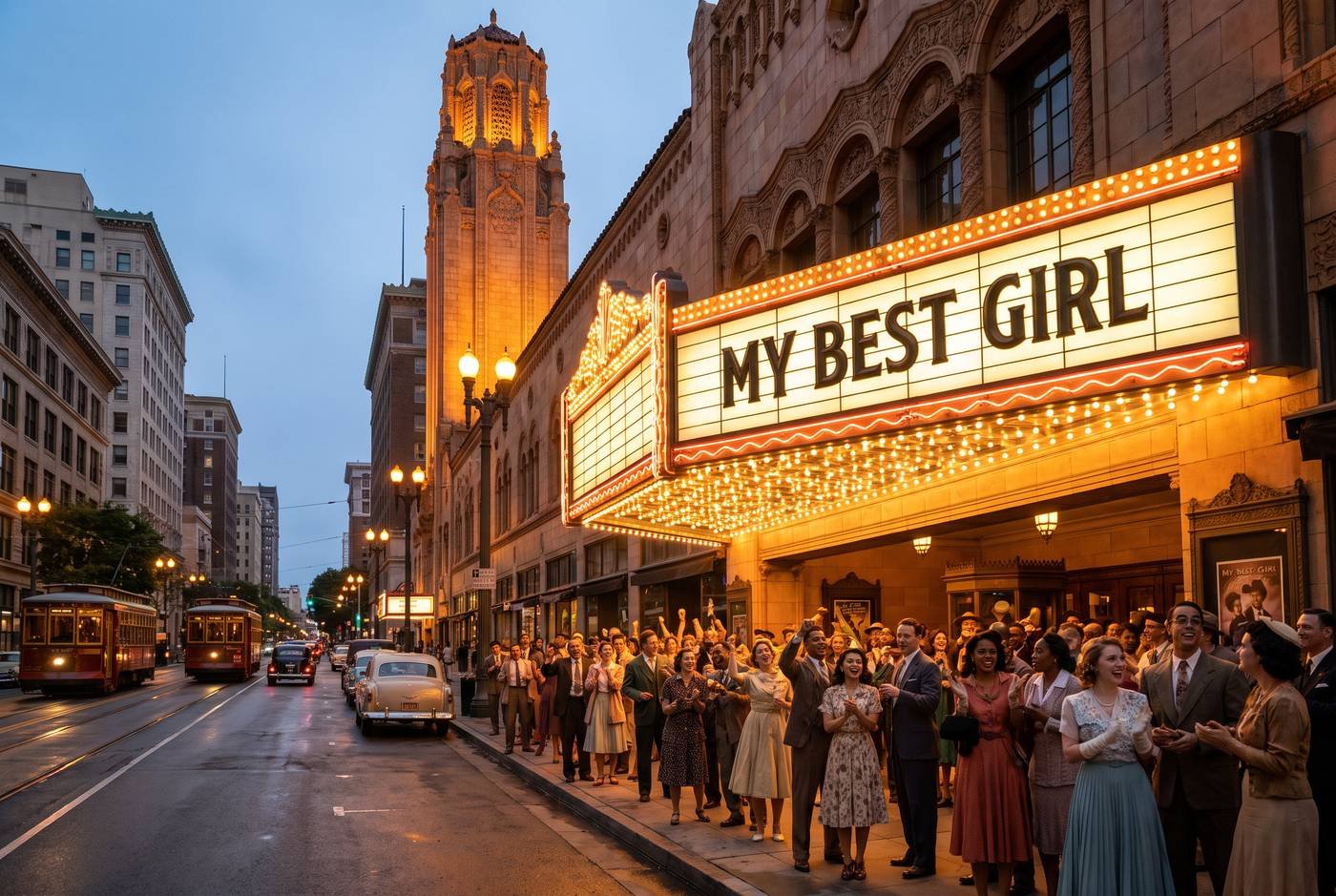 AI-generated editorial view inspired by The United Theater on Broadway in Historic Core, Downtown Los Angeles.